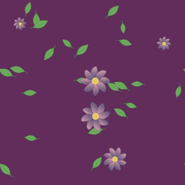 soyut çiçekler ve yapraklar, çiçekler duvar kağıtları, vektör illüstrasyonu