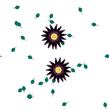 soyut çiçekler ve yapraklar, çiçekler duvar kağıtları, vektör illüstrasyonu