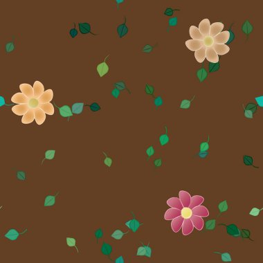 soyut çiçekler ve yapraklar, çiçekler duvar kağıtları, vektör illüstrasyonu