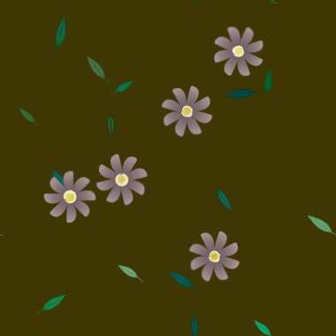 soyut çiçekler ve yapraklar, çiçekler duvar kağıtları, vektör illüstrasyonu