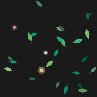 soyut çiçekler ve yapraklar, çiçekler duvar kağıtları, vektör illüstrasyonu