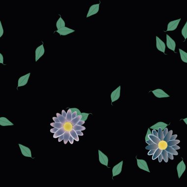 soyut çiçekler ve yapraklar, çiçekler duvar kağıtları, vektör illüstrasyonu