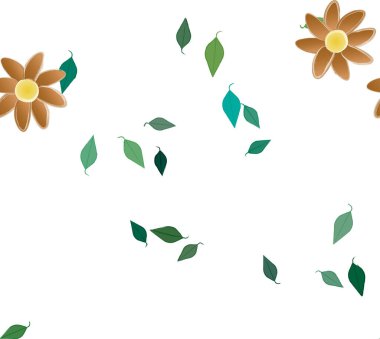 soyut çiçekler ve yapraklar, çiçekler duvar kağıtları, vektör illüstrasyonu