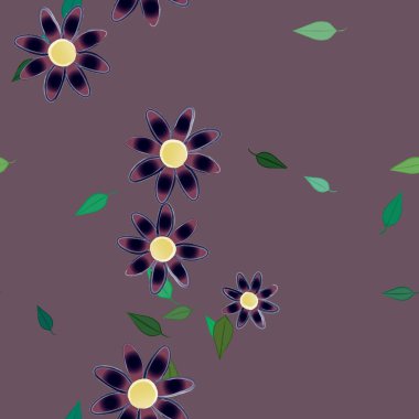 soyut çiçekler ve yapraklar, çiçekler duvar kağıtları, vektör illüstrasyonu