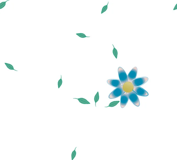 Ilustración Vectorial Flores Hojas Fondo Pantalla Digital Sobre Fondo Liso — Archivo Imágenes Vectoriales