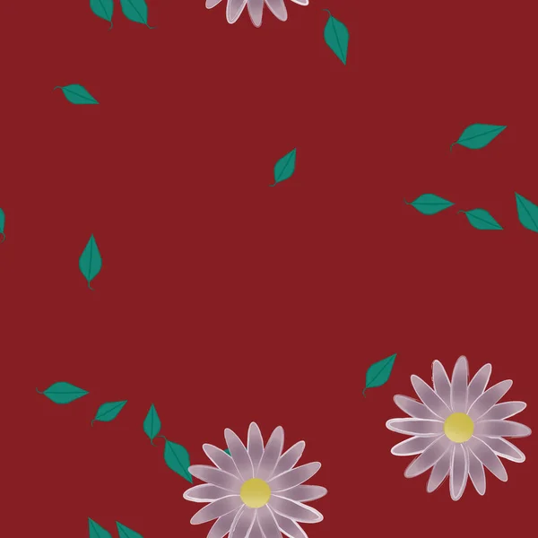 Ilustração Vetorial Flores Flor Folhas Papel Parede Digital Sobre Fundo — Vetor de Stock