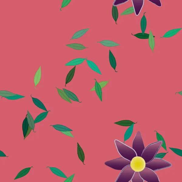 Flor Abstracta Follaje Flores Florecen Fondo Pantalla Vector Ilustración — Archivo Imágenes Vectoriales