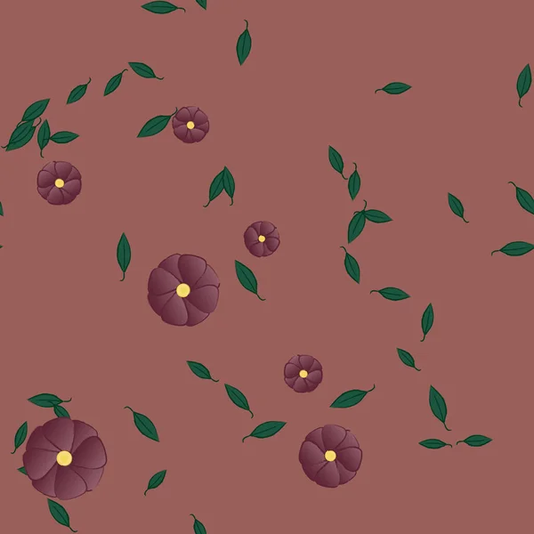 Ilustración Vectorial Flores Hojas Fondo Pantalla Digital Sobre Fondo Liso — Archivo Imágenes Vectoriales