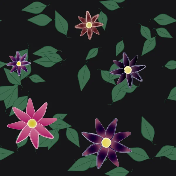 Abstrakcyjny Kwiat Liście Kwiaty Kwitną Tapety Wektor Ilustracja — Wektor stockowy