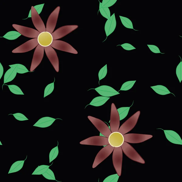 Αφηρημένο Άνθος Και Φύλλωμα Λουλούδια Ανθίζουν Ταπετσαρία Διανυσματική Απεικόνιση — Διανυσματικό Αρχείο