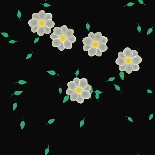 Abstrakt Blomma Och Bladverk Blommor Blomma Tapet Vektor Illustration — Stock vektor