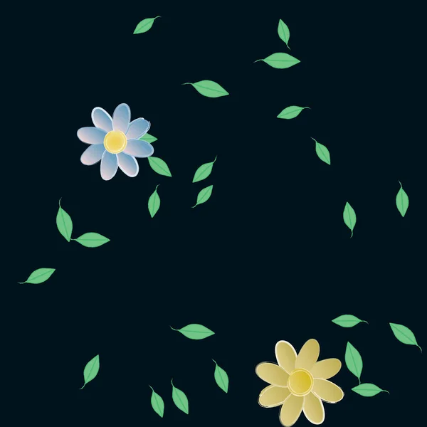 Fiori Astratti Fogliame Fiori Fioriscono Carta Parati Illustrazione Vettoriale — Vettoriale Stock