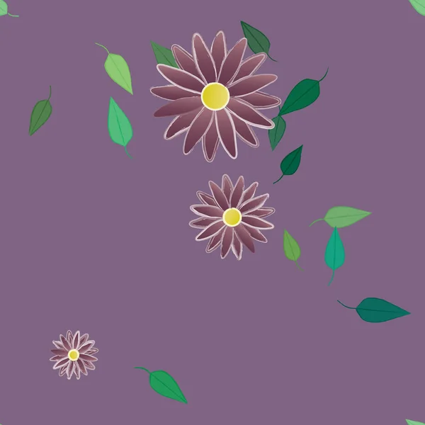 Flor Abstracta Follaje Flores Florecen Fondo Pantalla Vector Ilustración — Vector de stock