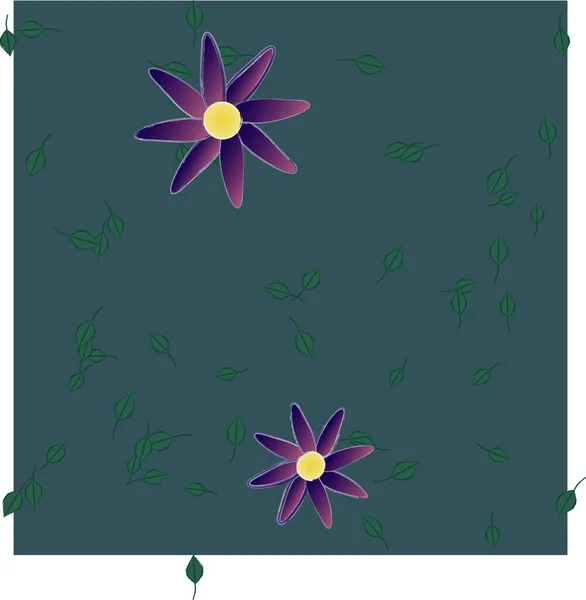 Fiori Astratti Fogliame Fiori Fioriscono Carta Parati Illustrazione Vettoriale — Vettoriale Stock