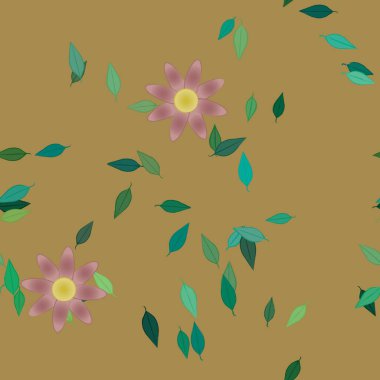 Yaprakları pürüzsüz arkaplan, vektör illüstrasyonu