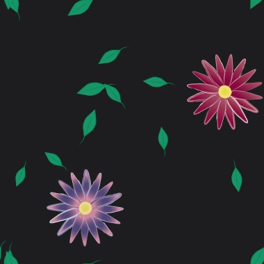 Yaprakları pürüzsüz arkaplan, vektör illüstrasyonu