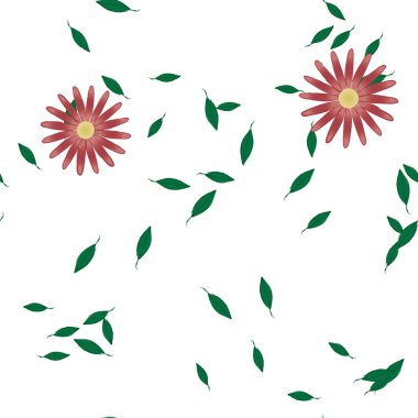 Yaprakları pürüzsüz arkaplan, vektör illüstrasyonu