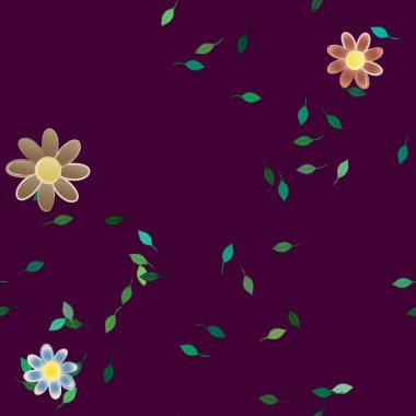 Yaprakları pürüzsüz arkaplan, vektör illüstrasyonu