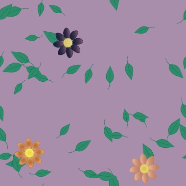 Yaprakları pürüzsüz arkaplan, vektör illüstrasyonu