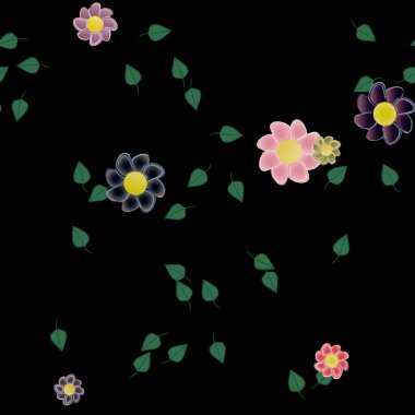 Yaprakları pürüzsüz arkaplan, vektör illüstrasyonu