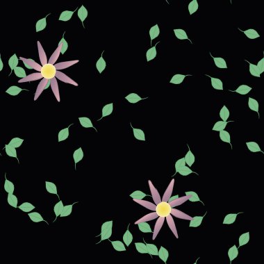 Yaprakları pürüzsüz arkaplan, vektör illüstrasyonu