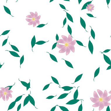 Yaprakları pürüzsüz arkaplan, vektör illüstrasyonu