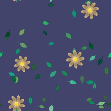 Yaprakları pürüzsüz arkaplan, vektör illüstrasyonu