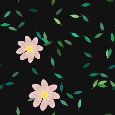 Yaprakları pürüzsüz arkaplan, vektör illüstrasyonu