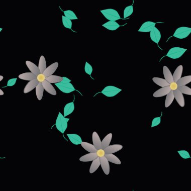 Yaprakları pürüzsüz arkaplan, vektör illüstrasyonu