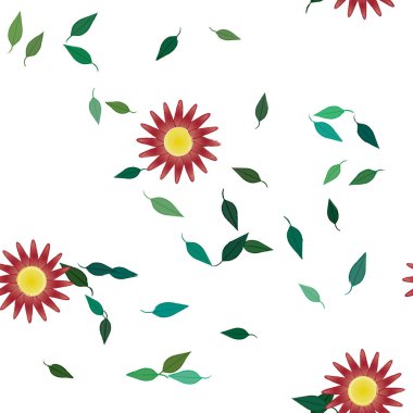 Yaprakları pürüzsüz arkaplan, vektör illüstrasyonu