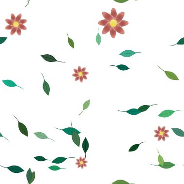 Yaprakları pürüzsüz arkaplan, vektör illüstrasyonu