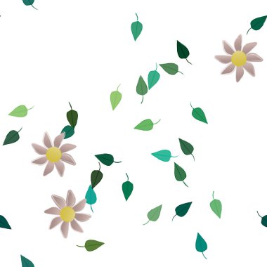 Yaprakları pürüzsüz arkaplan, vektör illüstrasyonu