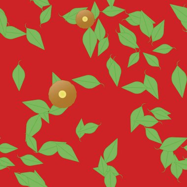 Yaprakları pürüzsüz arkaplan, vektör illüstrasyonu