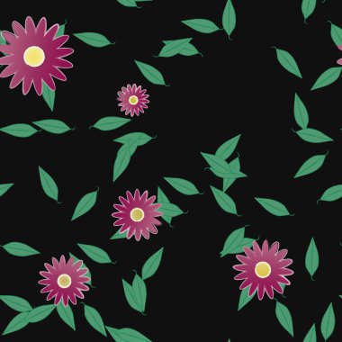 Yaprakları pürüzsüz arkaplan, vektör illüstrasyonu