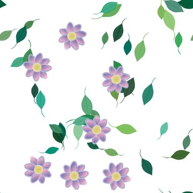 Yaprakları pürüzsüz arkaplan, vektör illüstrasyonu