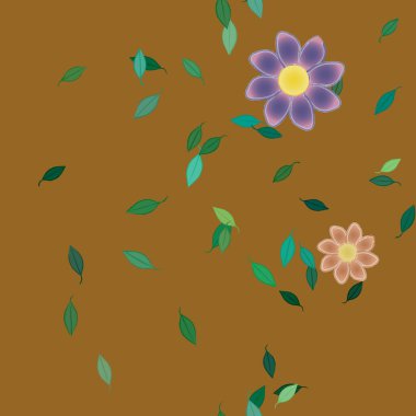 Yaprakları pürüzsüz arkaplan, vektör illüstrasyonu