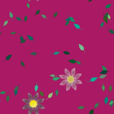 Yaprakları pürüzsüz arkaplan, vektör illüstrasyonu