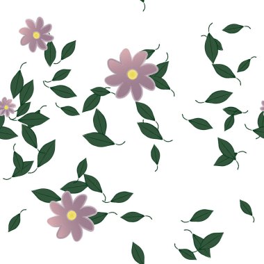 Yaprakları pürüzsüz arkaplan, vektör illüstrasyonu