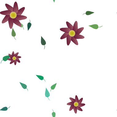 Yaprakları pürüzsüz arkaplan, vektör illüstrasyonu