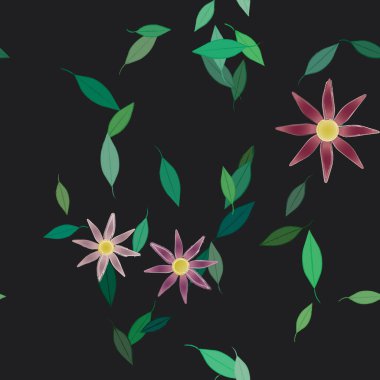 Yaprakları pürüzsüz arkaplan, vektör illüstrasyonu