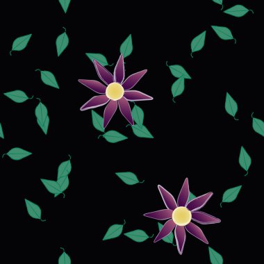 Yaprakları pürüzsüz arkaplan, vektör illüstrasyonu