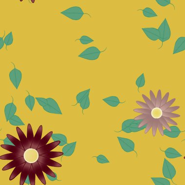 Yaprakları pürüzsüz arkaplan, vektör illüstrasyonu