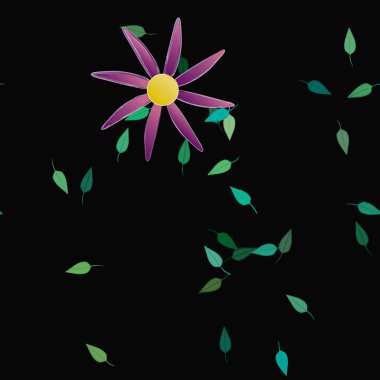 Yaprakları pürüzsüz arkaplan, vektör illüstrasyonu