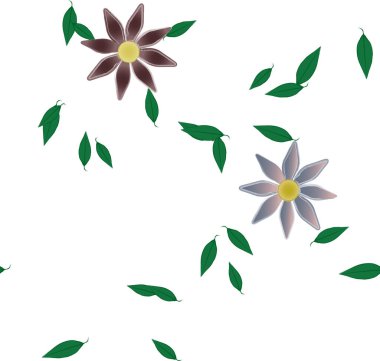 Yaprakları pürüzsüz arkaplan, vektör illüstrasyonu