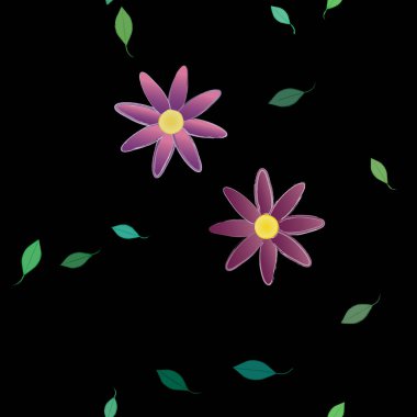 Yaprakları pürüzsüz arkaplan, vektör illüstrasyonu