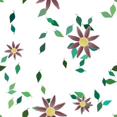 Yaprakları pürüzsüz arkaplan, vektör illüstrasyonu