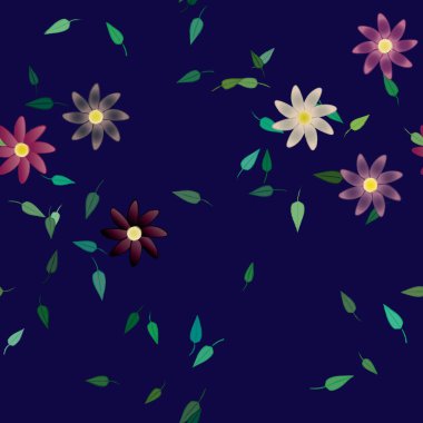 Yaprakları pürüzsüz arkaplan, vektör illüstrasyonu