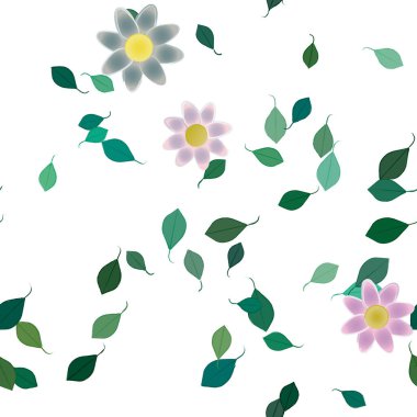 Yaprakları pürüzsüz arkaplan, vektör illüstrasyonu