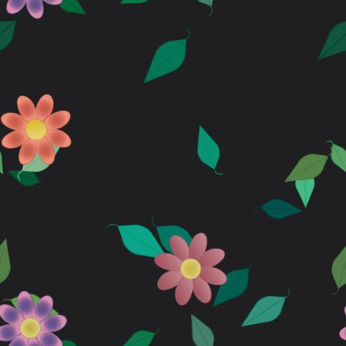 Yaprakları pürüzsüz arkaplan, vektör illüstrasyonu