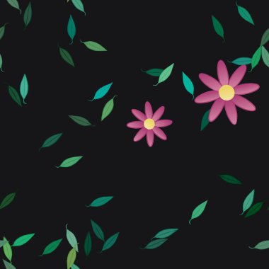 Yaprakları pürüzsüz arkaplan, vektör illüstrasyonu